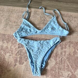 Ghanda Light Blue Textured Bikini